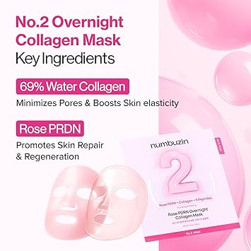 NUMBUZIN No.2 Rose PDRN Collagen Mask 37g x 4 sheets