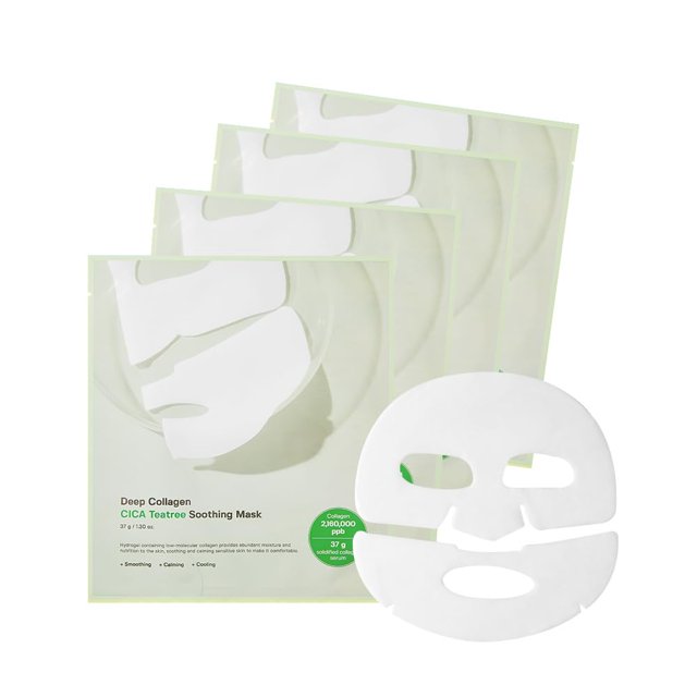 SUNGBOONEDITOR Deep Collagen CICA Tea Tree Calming Overnight Mask 37g x 4 Sheets (Green)