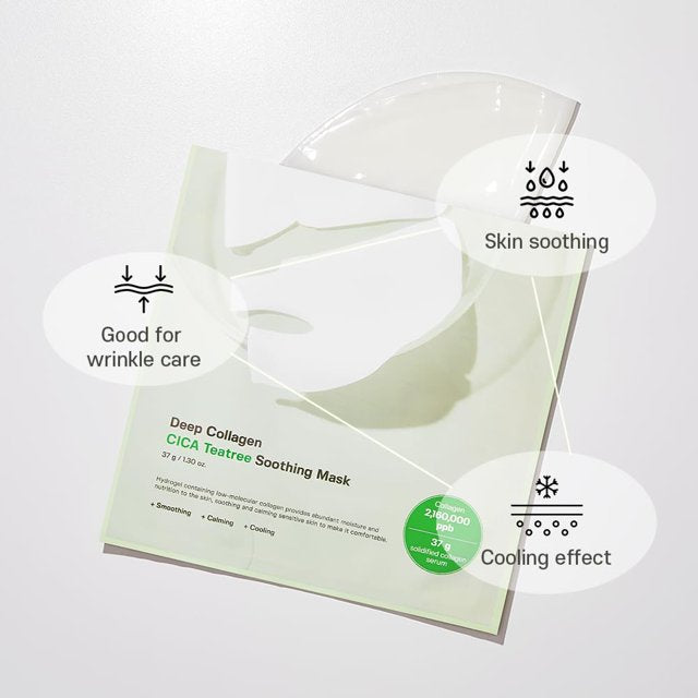 SUNGBOONEDITOR Deep Collagen CICA Tea Tree Calming Overnight Mask 37g x 4 Sheets (Green)