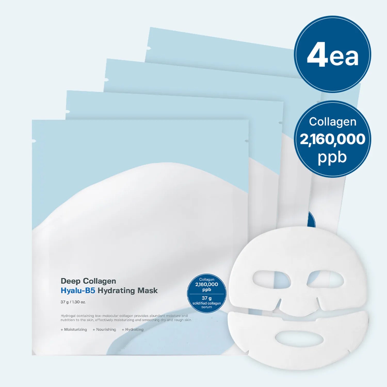 SUNGBOONEDITOR Deep Collagen Hyaluronic Acid B5 Hydrating Overnight Mask 37g x 4 Sheets (Blue)