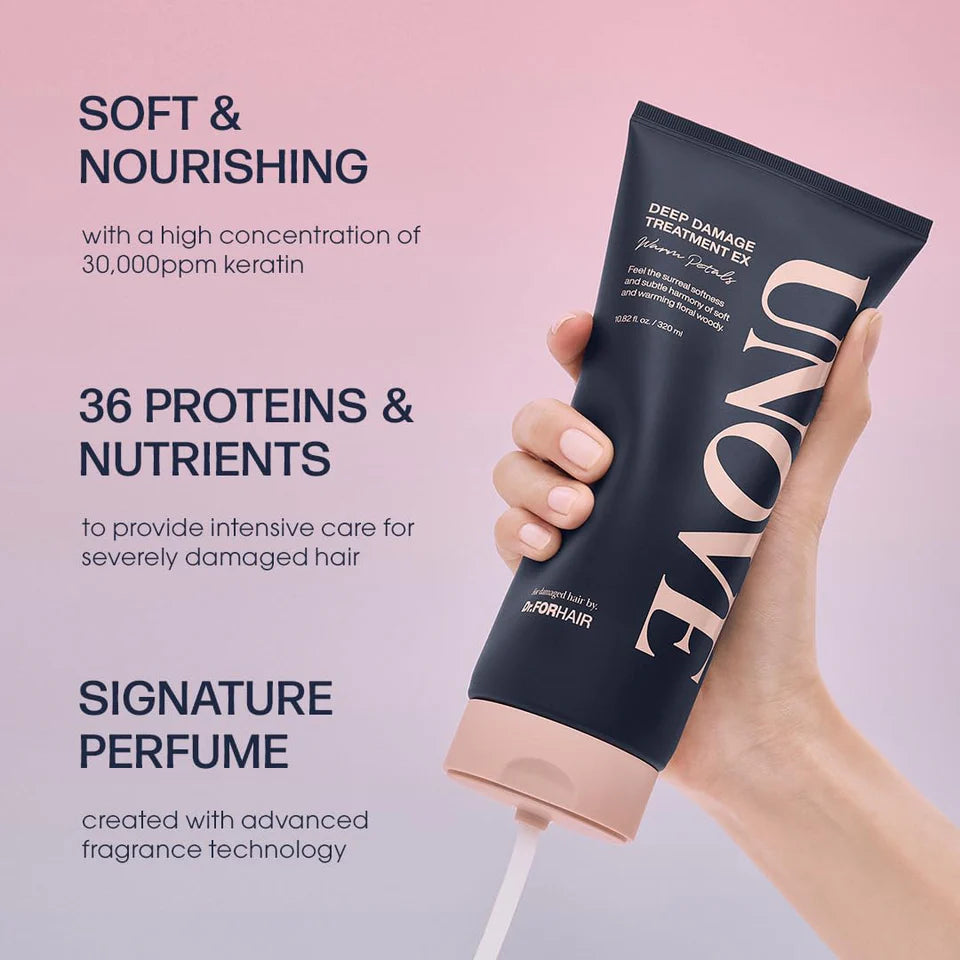 UNOVE Keratin Intensive Repair Hair Mask 320ml - Woody Scent