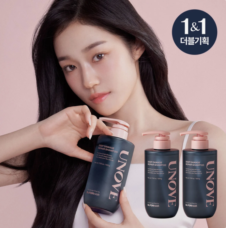 UNOVE Keratin Repair Shampoo (Twin Pack) Sweet Breeze 500g + Romantic Roses 500g