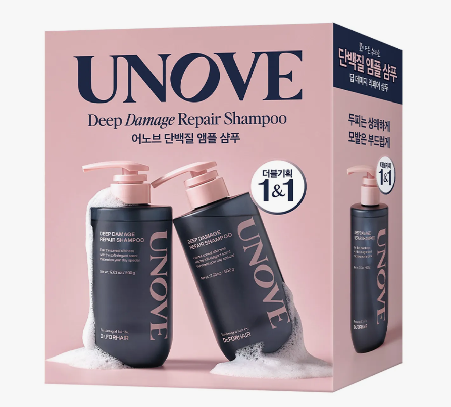 UNOVE Keratin Repair Shampoo (Twin Pack) 500g + 500g